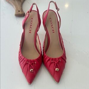 Coach Red Slingback Heels